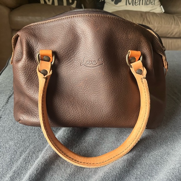 Love 41 - Medium Tumbled Leather Duffle Purse - Picture 1 of 5